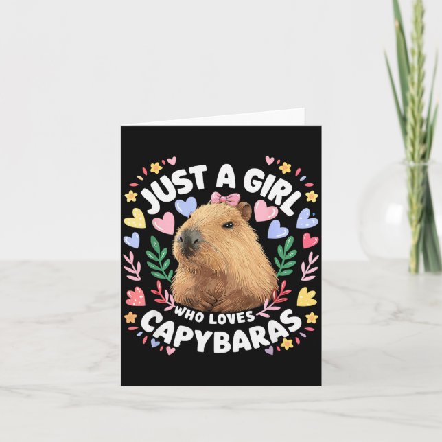 Nur ein Mädchen, das Capybaras liebt Süße Capybara Karte (Vorderseite)