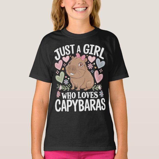 Nur ein Mädchen, das Capybaras Niedliche Rodentinn T-Shirt (Vorderseite)