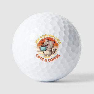 Nur ein Mädchen, das Cats & Coffee Liebe Golfball