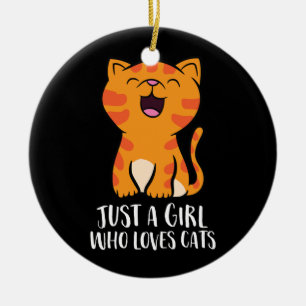 Nur ein Mädchen, das Cats Pullover Lieben Keramik Ornament