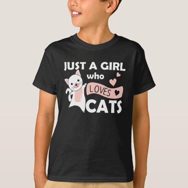 Nur ein Mädchen, das Cats Sweet Cat Liebe T-Shirt (Vorderseite)