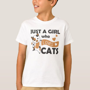 Nur ein Mädchen, das Cats Sweet Cat Liebe T-Shirt