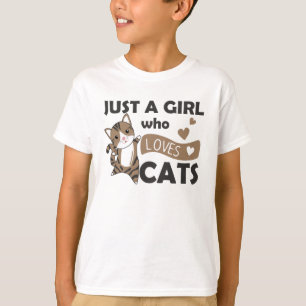 Nur ein Mädchen, das Cats Sweet Cat Liebe T-Shirt