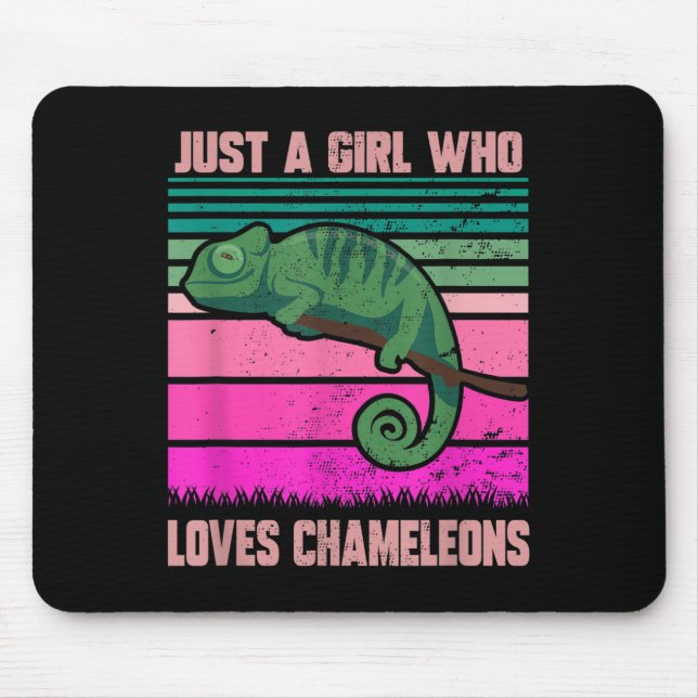Nur ein Mädchen, das Chameleons Funny Quote Lizar  Mousepad (Vorne)