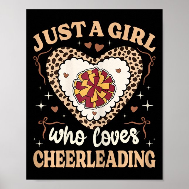 Nur ein Mädchen, das Cheerleading Gepard Druck Ch Poster (Vorne)