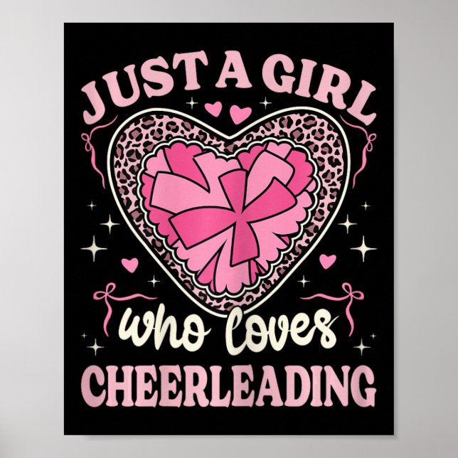 Nur ein Mädchen, das Cheerleading Leopard Print Ch Poster (Vorne)
