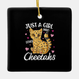 Nur ein Mädchen, das Cheetahs Liebe | Gepard Keramikornament