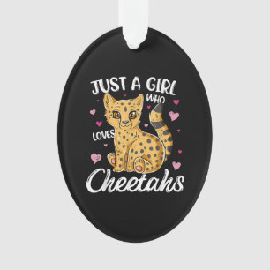 Nur ein Mädchen, das Cheetahs Liebe   Gepard Ornament
