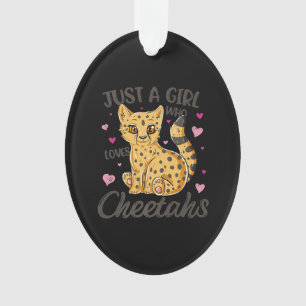 Nur ein Mädchen, das Cheetahs Liebe   Gepard Ornament