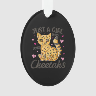 Nur ein Mädchen, das Cheetahs Liebe | Gepard Ornament