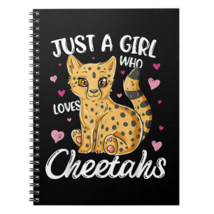 Nur ein Mädchen, das Cheetahs Liebe   Herz Cheeta Notizblock