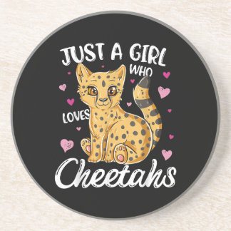 Nur ein Mädchen, das Cheetahs Liebe | Herz Cheetah Getränkeuntersetzer