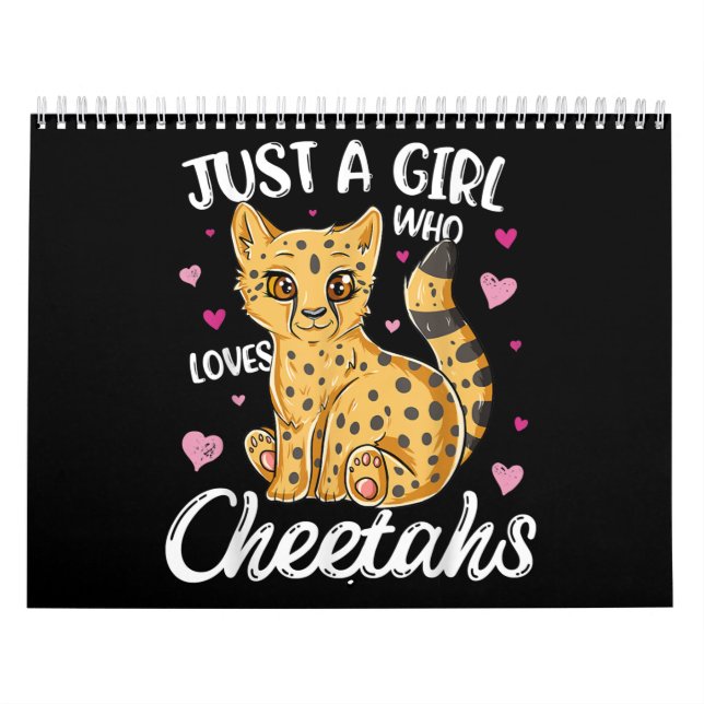 Nur ein Mädchen, das Cheetahs Liebe | Herz Cheetah Kalender (Titelbild)