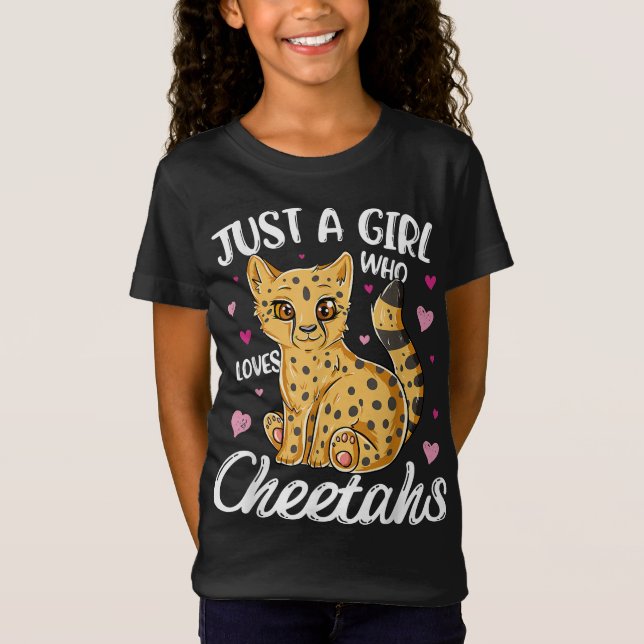 Nur ein Mädchen, das Cheetahs Liebe | Herz Cheetah T-Shirt (Vorderseite)
