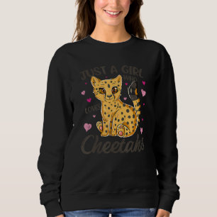 Nur ein Mädchen, das Cheetahs Lieben Cheetah Cat Sweatshirt