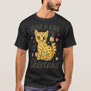 Nur ein Mädchen, das Cheetahs Lieben Cheetah Cat T-Shirt