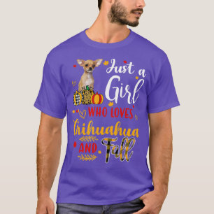 Nur ein Mädchen, das Chihuahua Lieben und Herbst H T-Shirt