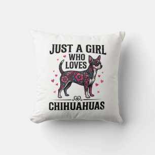 Nur ein Mädchen, das Chihuahua Vintage-Hundedesign Kissen