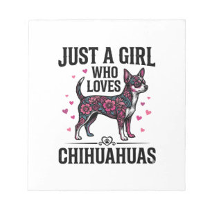 Nur ein Mädchen, das Chihuahua Vintage-Hundedesign Notizblock
