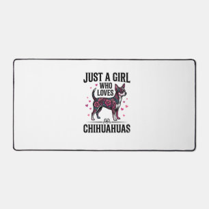 Nur ein Mädchen, das Chihuahua Vintage-Hundedesign Schreibtischunterlage