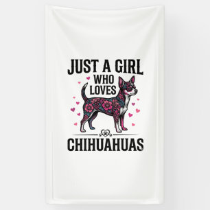 Nur ein Mädchen, das Chihuahuas Vintage-Hundedesig Banner