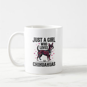 Nur ein Mädchen, das Chihuahuas Vintage-Hundedesig Kaffeetasse