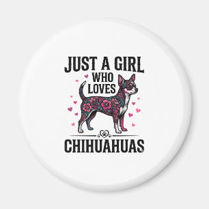 Nur ein Mädchen, das Chihuahuas Vintage-Hundedesig Magnet