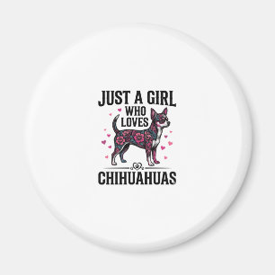 Nur ein Mädchen, das Chihuahuas Vintage-Hundedesig Magnet