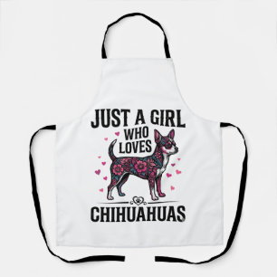 Nur ein Mädchen, das Chihuahuas Vintage-Hundedesig Schürze