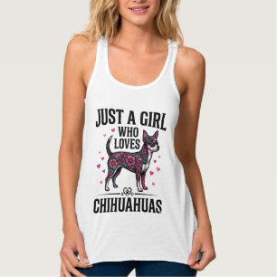 Nur ein Mädchen, das Chihuahuas Vintage-Hundedesig Tank Top