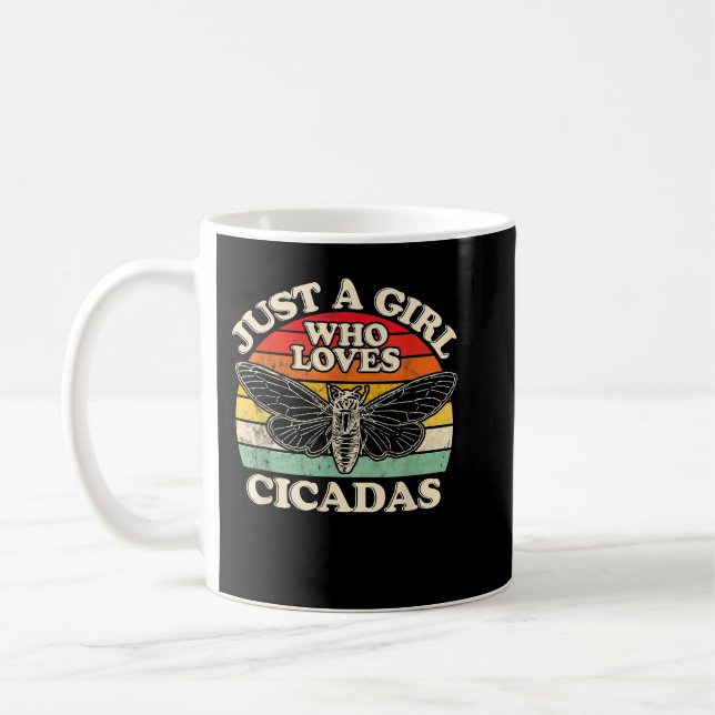 Nur ein Mädchen, das Cicadas Lieben Kaffeetasse (Links)