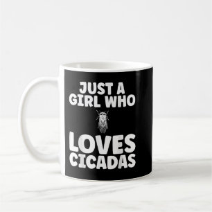 Nur ein Mädchen, das Cicadas Lieben Kaffeetasse