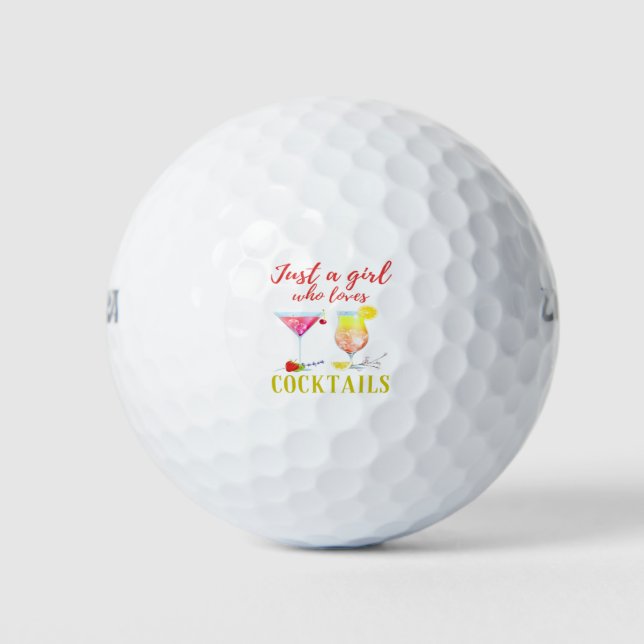 Nur ein Mädchen, das Cocktails Niedlich Liebe Golfball (Vorderseite)