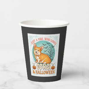 Nur ein Mädchen, das Corgi-Halloween-Kürbisse Fled Pappbecher