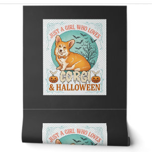 Nur ein Mädchen, das Corgi-Halloween-Kürbisse Fled Tapete