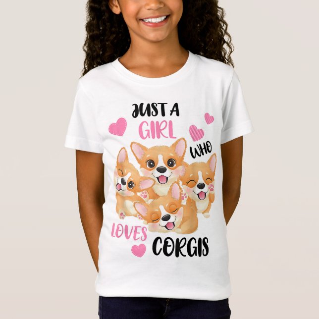 Nur ein Mädchen, das Corgis Liebe T-Shirt (Vorderseite)