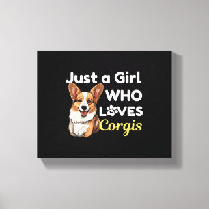 Nur ein Mädchen, das Corgis Lieben Leinwanddruck