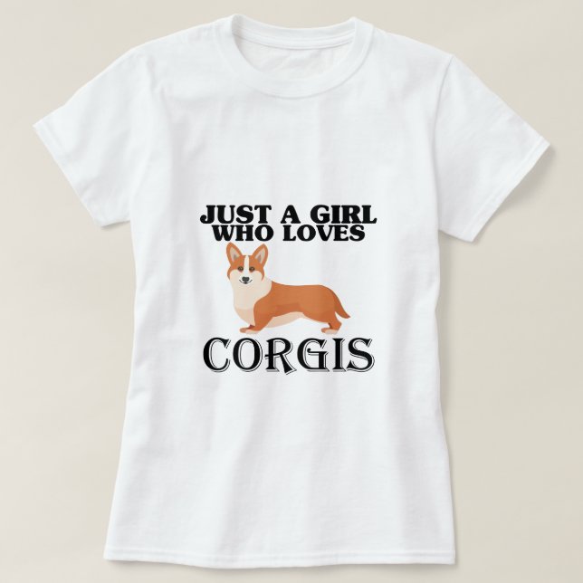 Nur ein Mädchen, das Corgis Lieben T-Shirt (Design vorne)