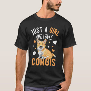 Nur ein Mädchen, das Corgis liebt Corgi Hund Corgi T-Shirt