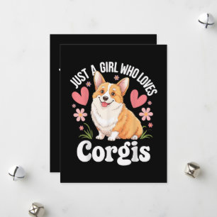 Nur ein Mädchen, das Corgis liebt Feiertagskarte