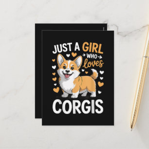 Nur ein Mädchen, das Corgis liebt Feiertagspostkarte