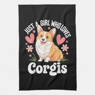 Nur ein Mädchen, das Corgis liebt Geschirrtuch