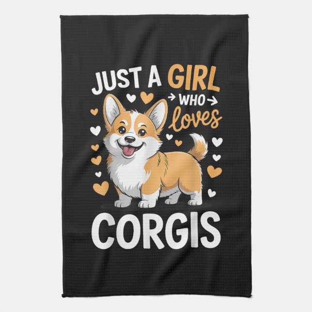 Nur ein Mädchen, das Corgis liebt Geschirrtuch (Vertikal)