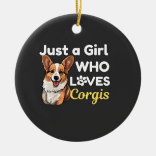 Nur ein Mädchen das Corgis liebt Keramik Ornament