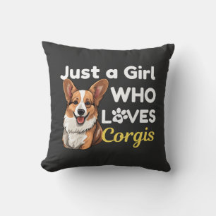 Nur ein Mädchen das Corgis liebt Kissen