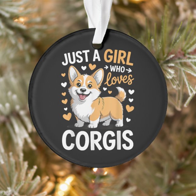 Nur ein Mädchen, das Corgis liebt Ornament (Baum)