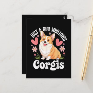 Nur ein Mädchen, das Corgis liebt Postkarte