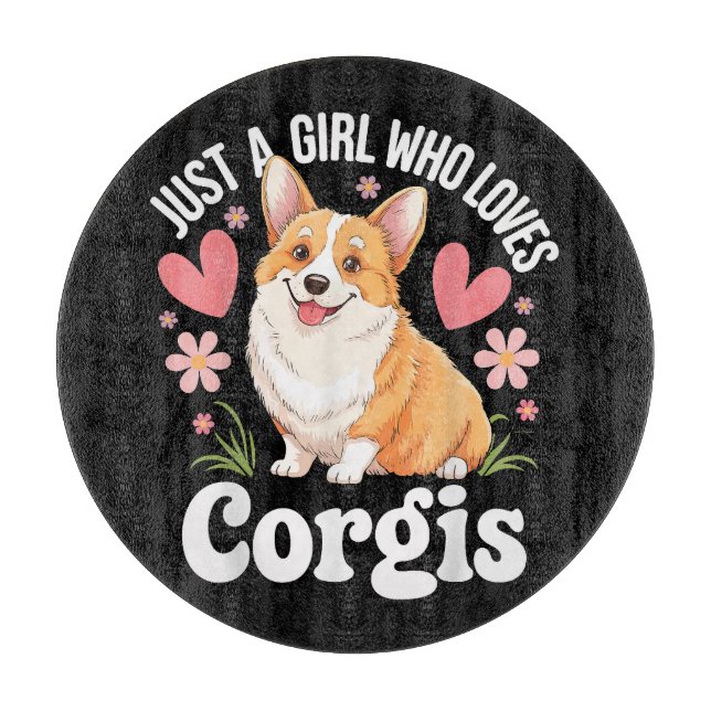 Nur ein Mädchen, das Corgis liebt Schneidebrett (Vorderseite)