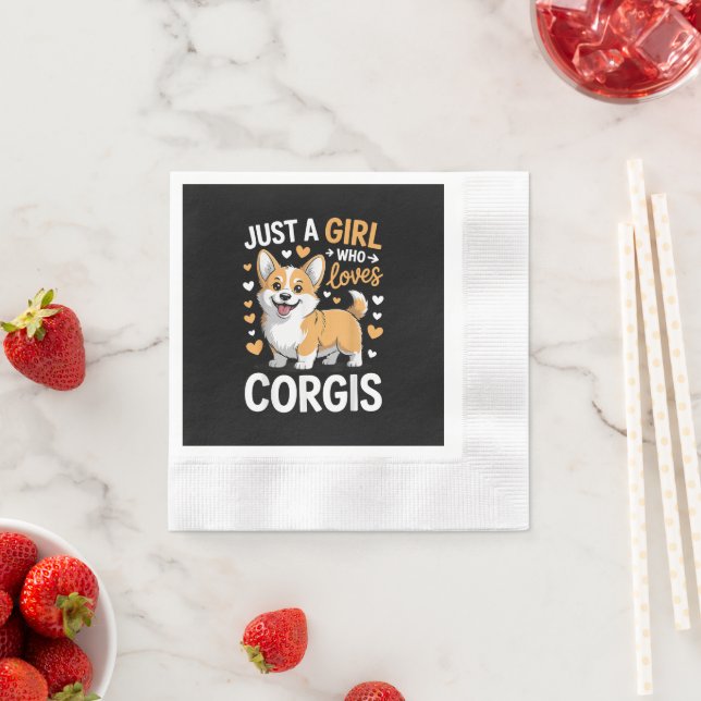Nur ein Mädchen, das Corgis liebt Serviette (Beispiel)