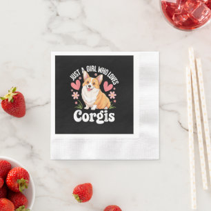 Nur ein Mädchen, das Corgis liebt Serviette